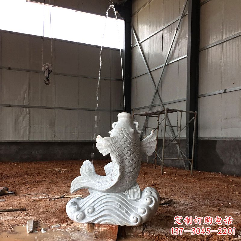 宁波喷水鲤鱼汉白玉石雕