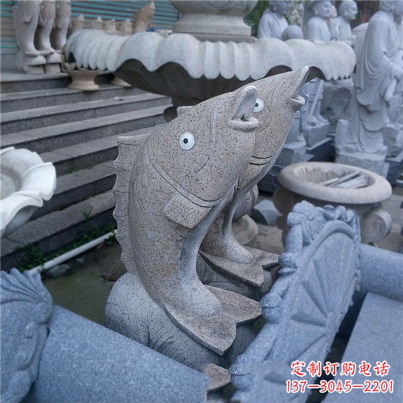 宁波喷水鱼雕塑-园林水景动物喷泉