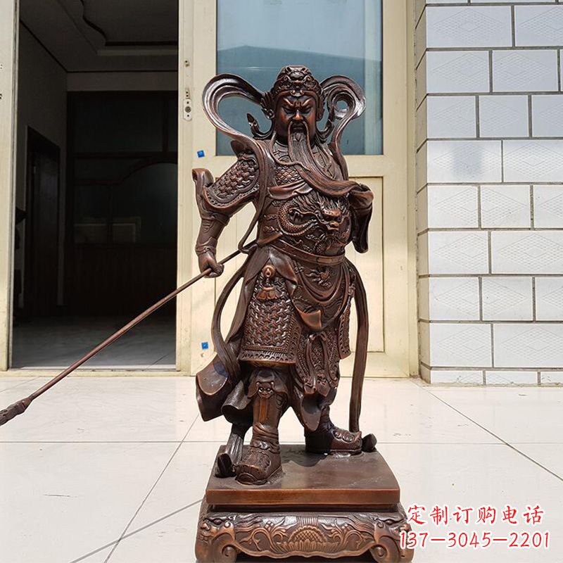 宁波唯美古典风格关公铜雕像