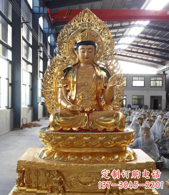 宁波漆金彩绘如来佛
