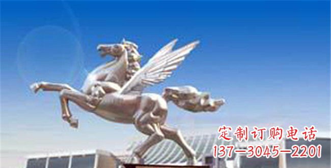 宁波企业不锈钢飞马腾飞雕塑
