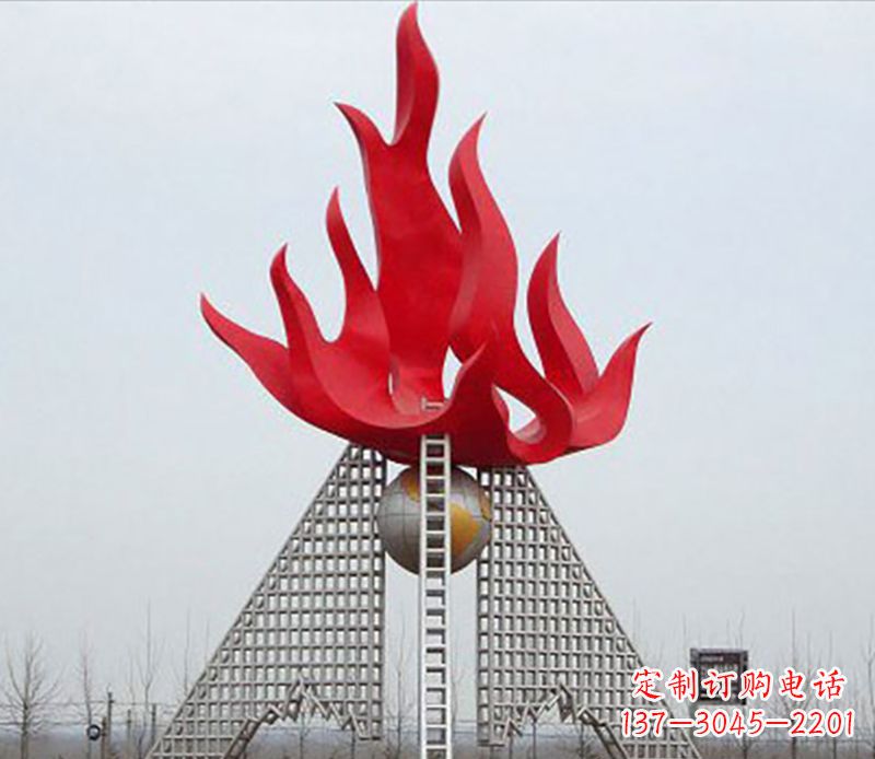 宁波企业不锈钢火苗景观雕塑