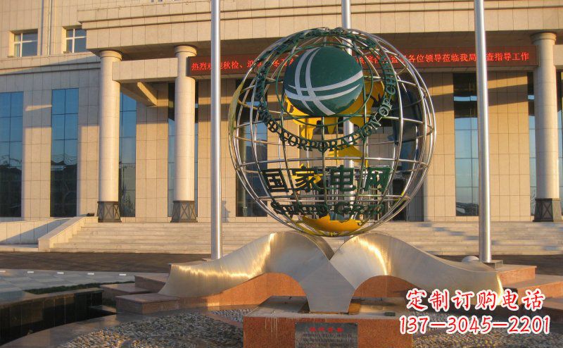 宁波企业不锈钢胸怀世界地球雕塑