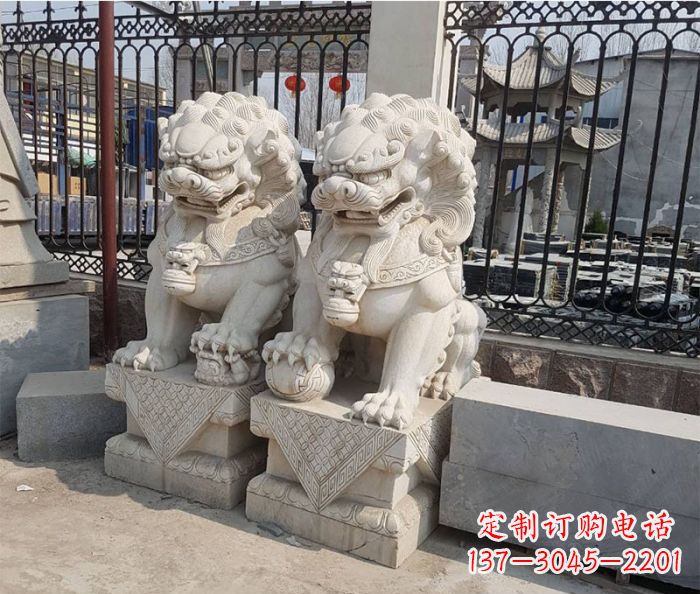 宁波中领雕塑:精美大理石狮子雕塑