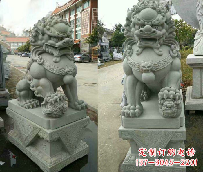宁波大理石狮子石雕——雕塑定制中的艺术精品