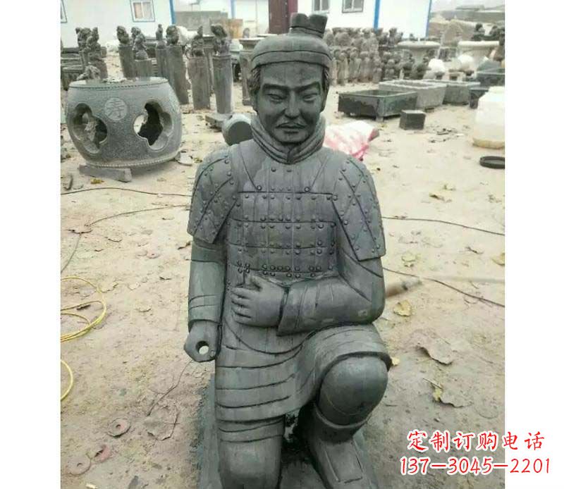 宁波青石仿古兵马俑雕塑,精巧细腻