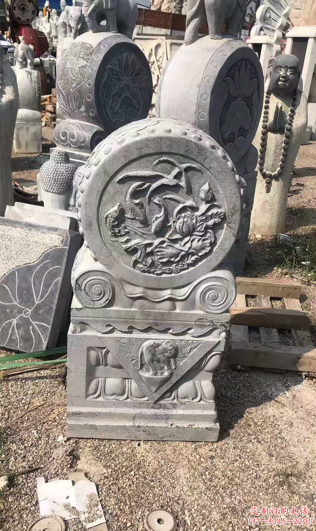 宁波别具一格的门墩青石仿古雕塑
