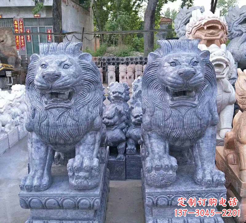 宁波青石仿古西洋狮子石雕,典雅大气
