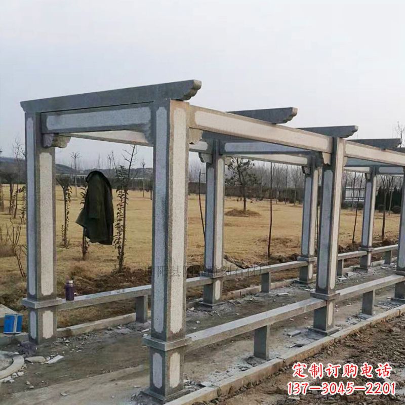 宁波青石花架雕塑是由技艺精湛的艺术家设计并制…