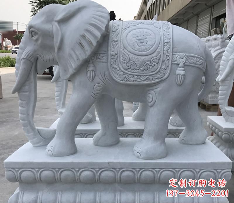 宁波青石纳福动物大象雕塑,完美缔造家庭装饰风景