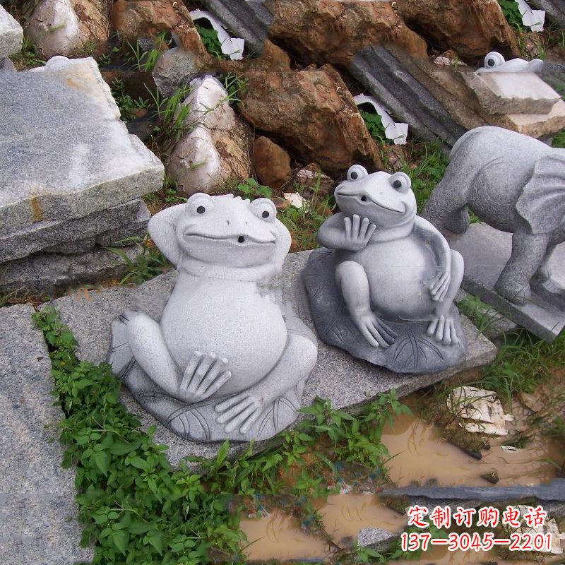 宁波别具一格的青石青蛙喷水雕塑