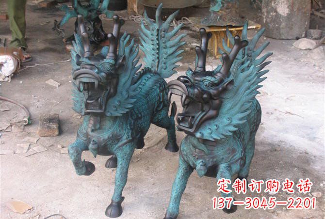 宁波追求完美的青铜麒麟雕塑