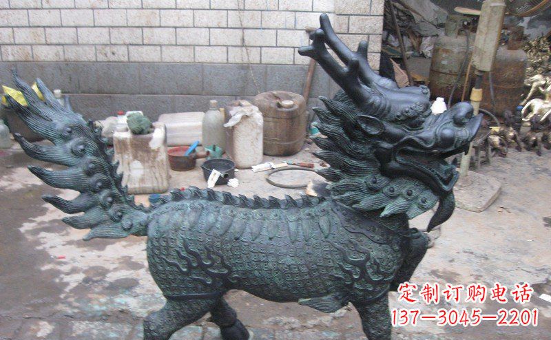 宁波青铜雕制神兽麒麟,艺术匠心之至