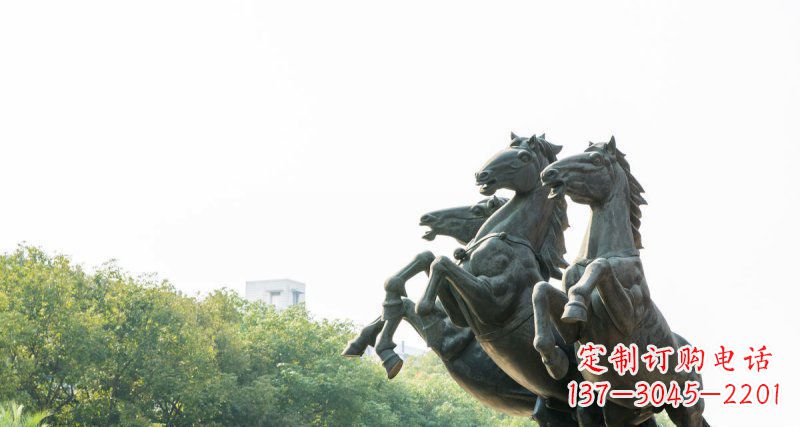 宁波中领雕塑出品,精美青铜三匹马铜雕塑