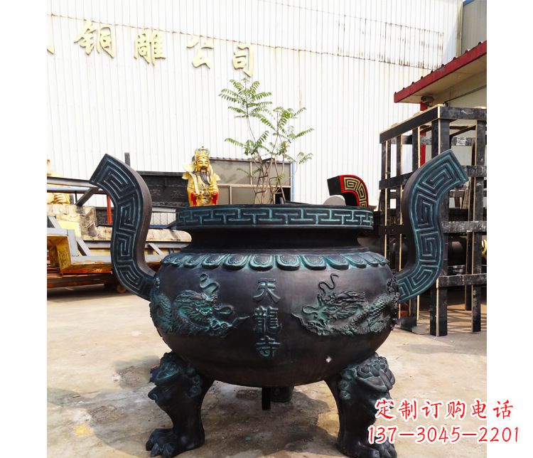 宁波精美青铜寺庙广场香炉雕塑