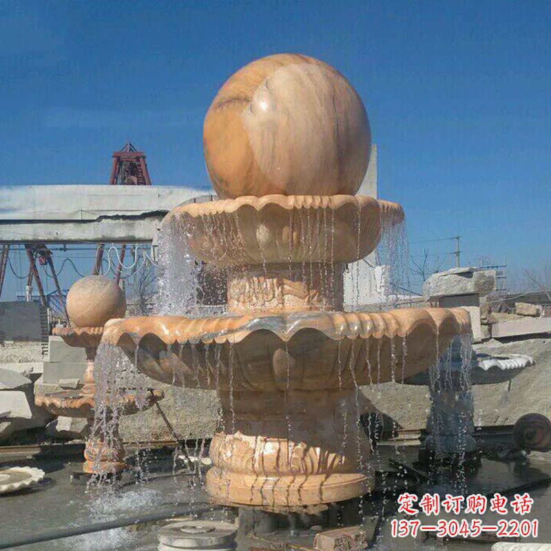 宁波曲阳石雕风水球 喷泉