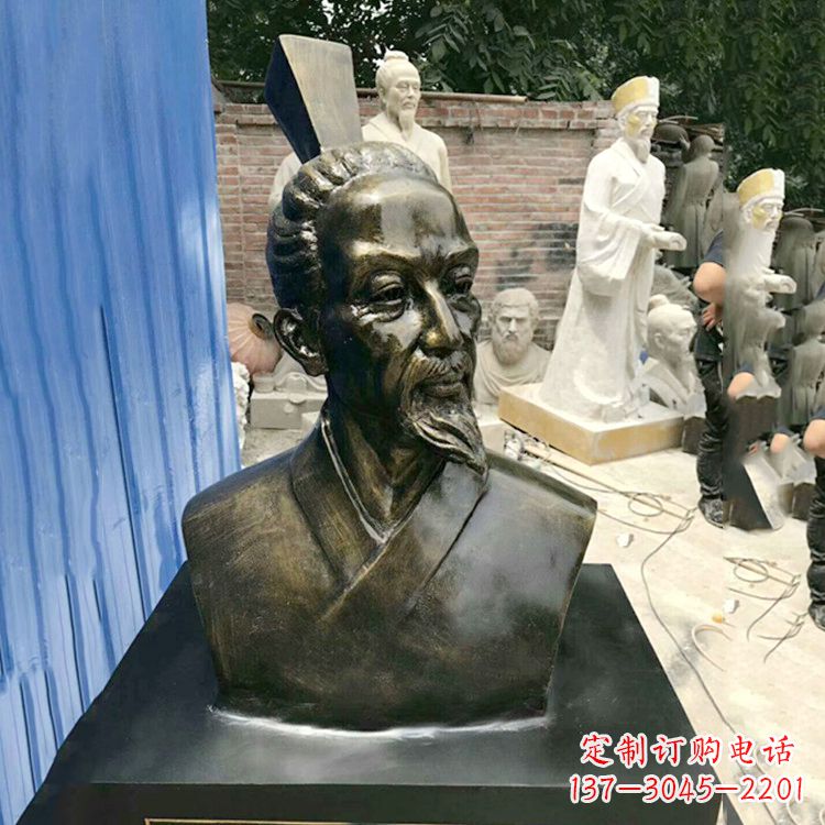 宁波屈原玻璃钢仿铜头像