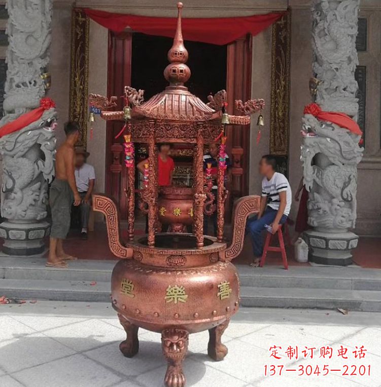 宁波精致全铜小香炉雕塑