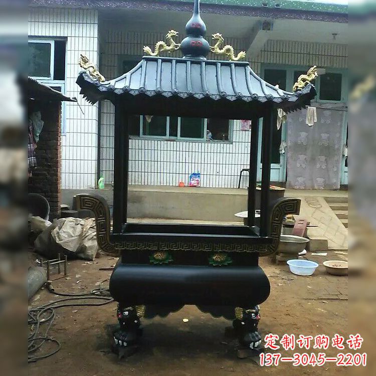 宁波中领雕塑精美全铜香炉古典雕塑