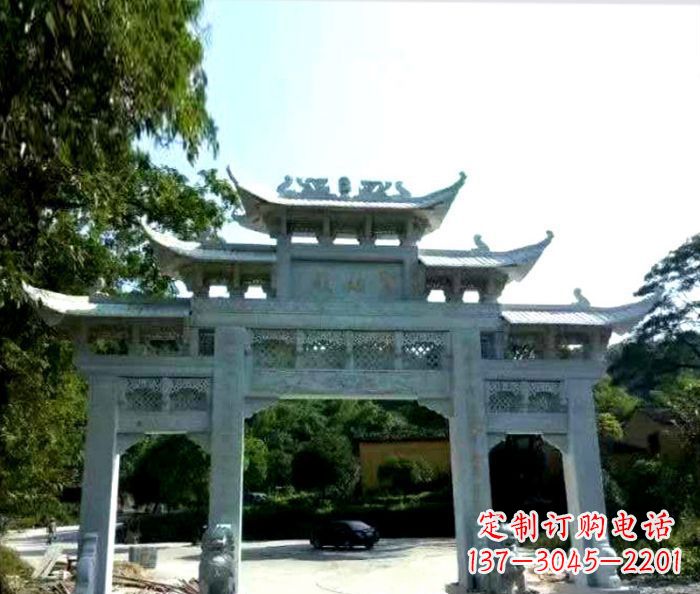 宁波艺术般的精美大理石牌坊雕塑,为您的家增添高雅气质