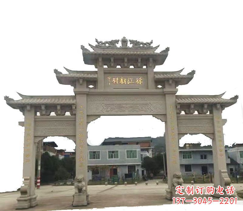 宁波三门牌坊仿古石雕,雕刻精美传承传统