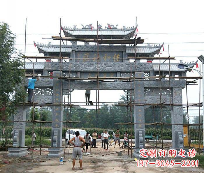 宁波三门牌坊石雕-传统工艺制作出行业领先的雕塑