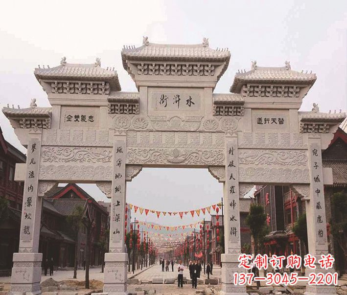 宁波三门牌坊石雕-专业彰显气派