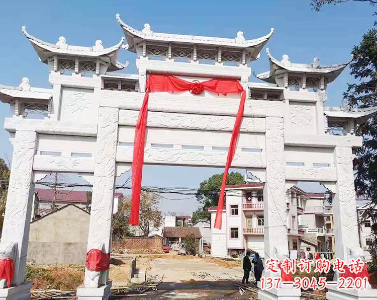 宁波三门三楼石雕牌坊:专业定制牌坊雕塑