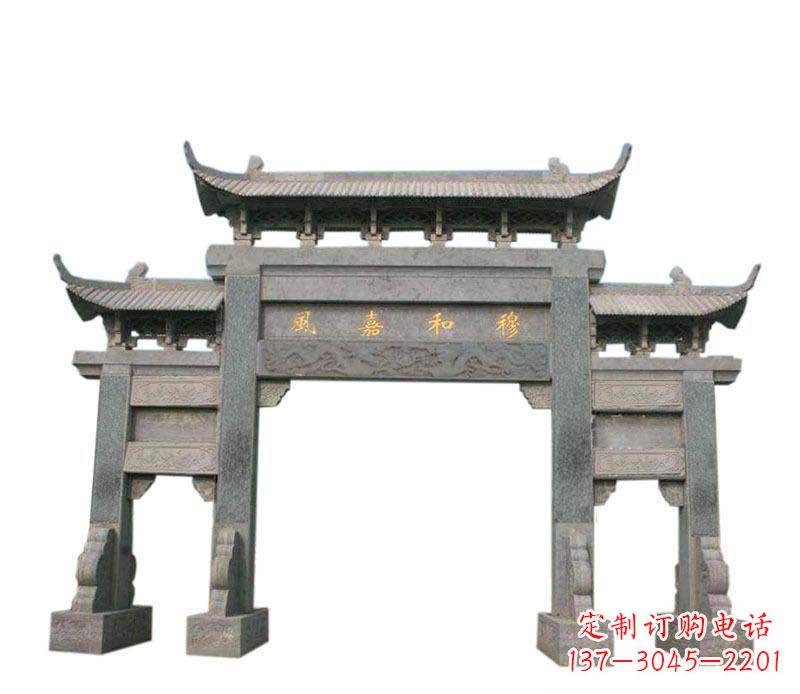 宁波四门牌坊石雕：高端雕塑定制