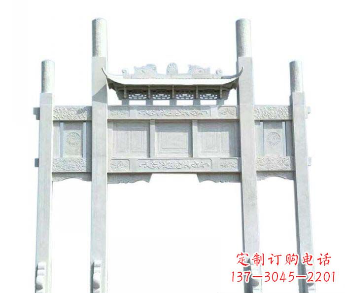 宁波三门石雕牌坊定制精美牌坊雕塑