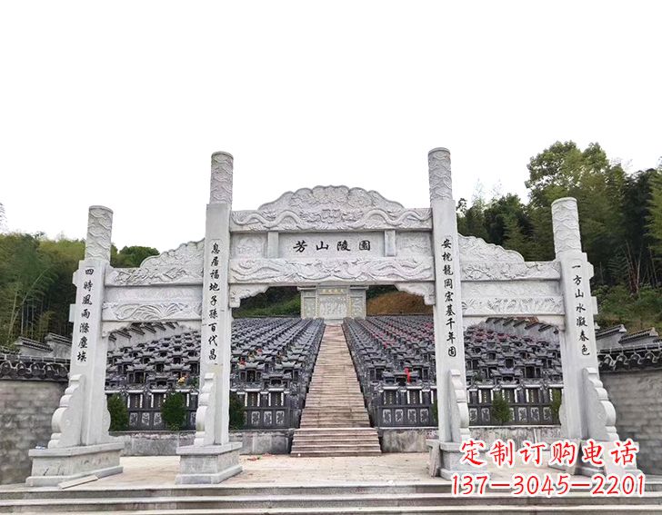 宁波精致雕刻的三门石牌坊雕塑