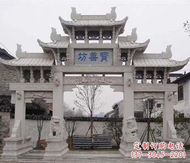 宁波领雕塑:精美石牌坊石雕艺术品