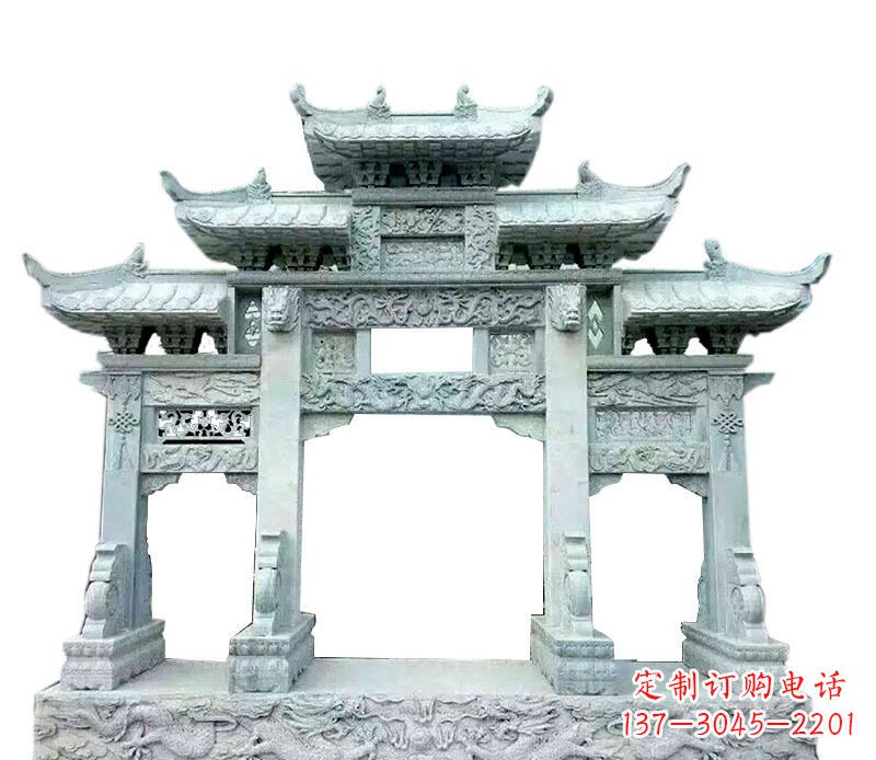 宁波中领雕塑仿古牌坊石雕定制