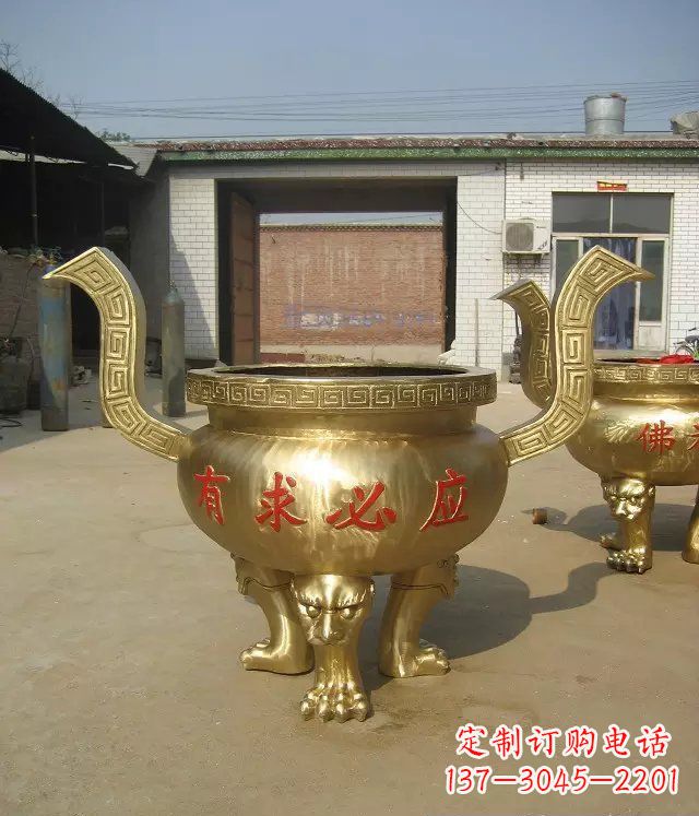 宁波三足香炉铜雕，装点你的寺庙