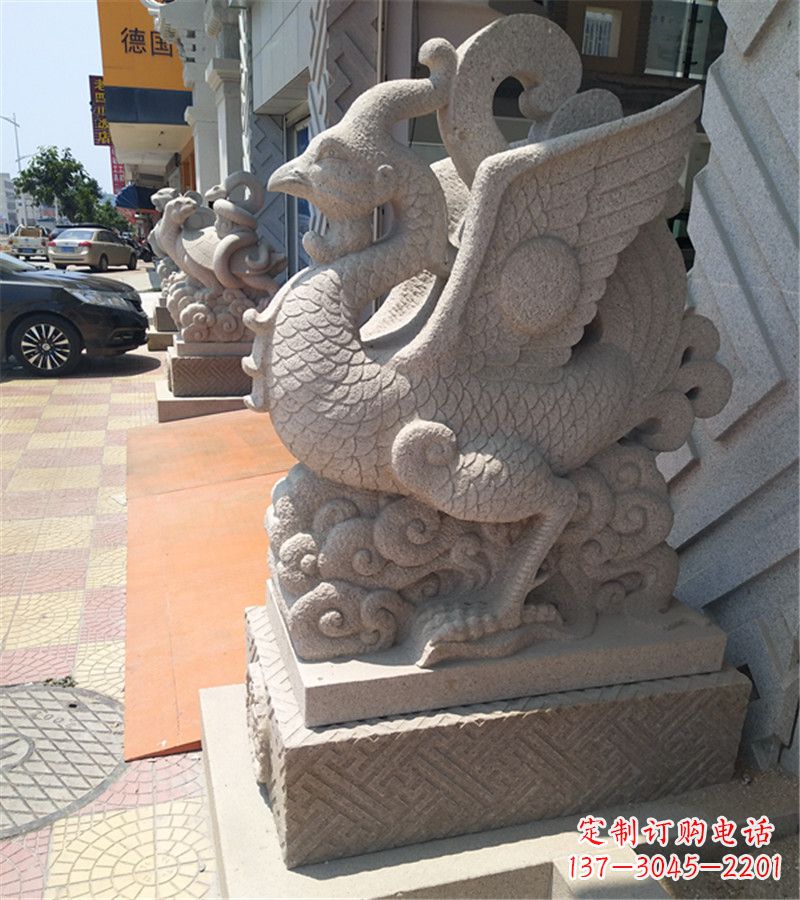 宁波上古四大神兽之朱雀石雕雕塑摆件