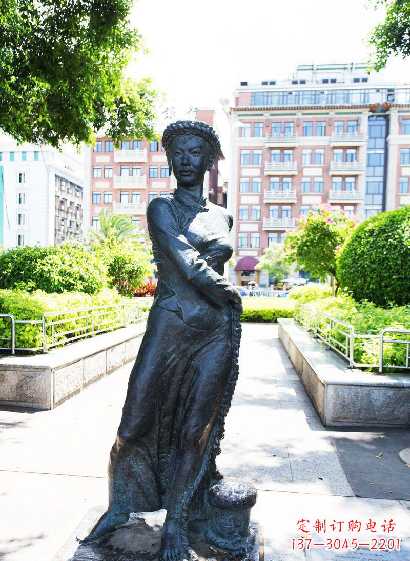 宁波少数民族女人青铜人物铜雕