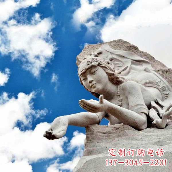 宁波传说中的精卫—大理石雕塑