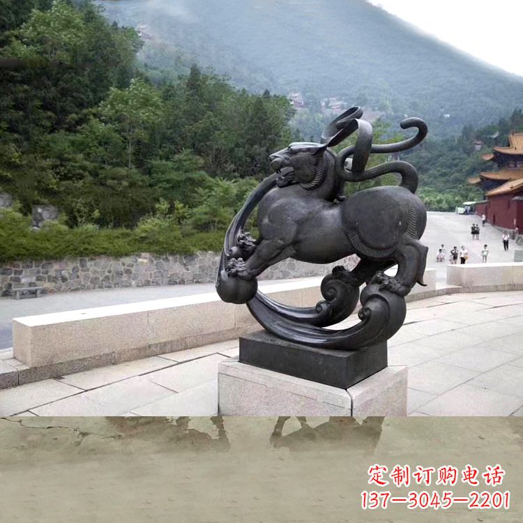 宁波神兽白虎铜雕塑,雕刻出传统中国文化之精髓