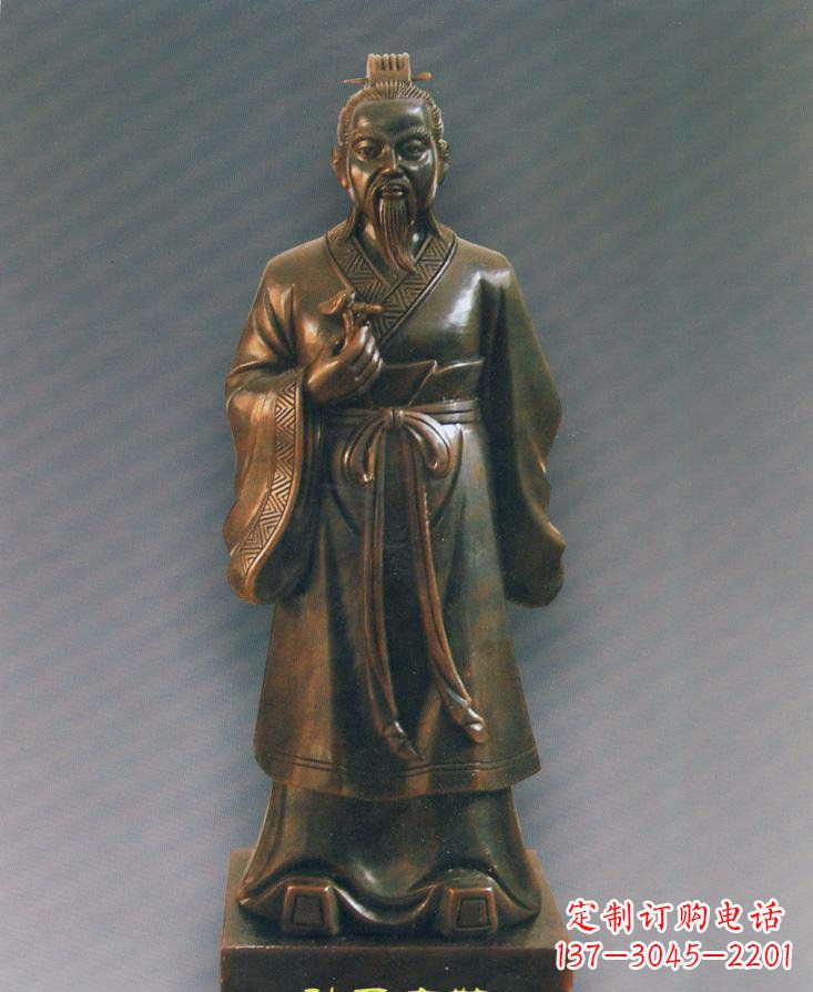 宁波神医扁鹊古代玻璃钢仿铜人物雕塑