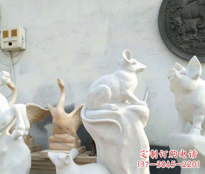 宁波独具个性的汉白玉老鼠石雕