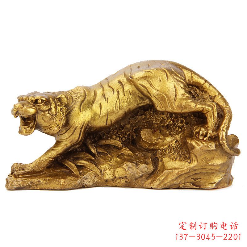 宁波中领雕塑生肖铜虎鎏金摆件,是一款以生肖虎…