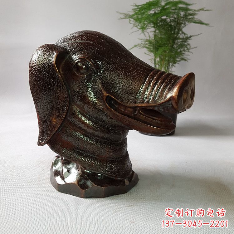 宁波精美完美的生肖猪铜兽首