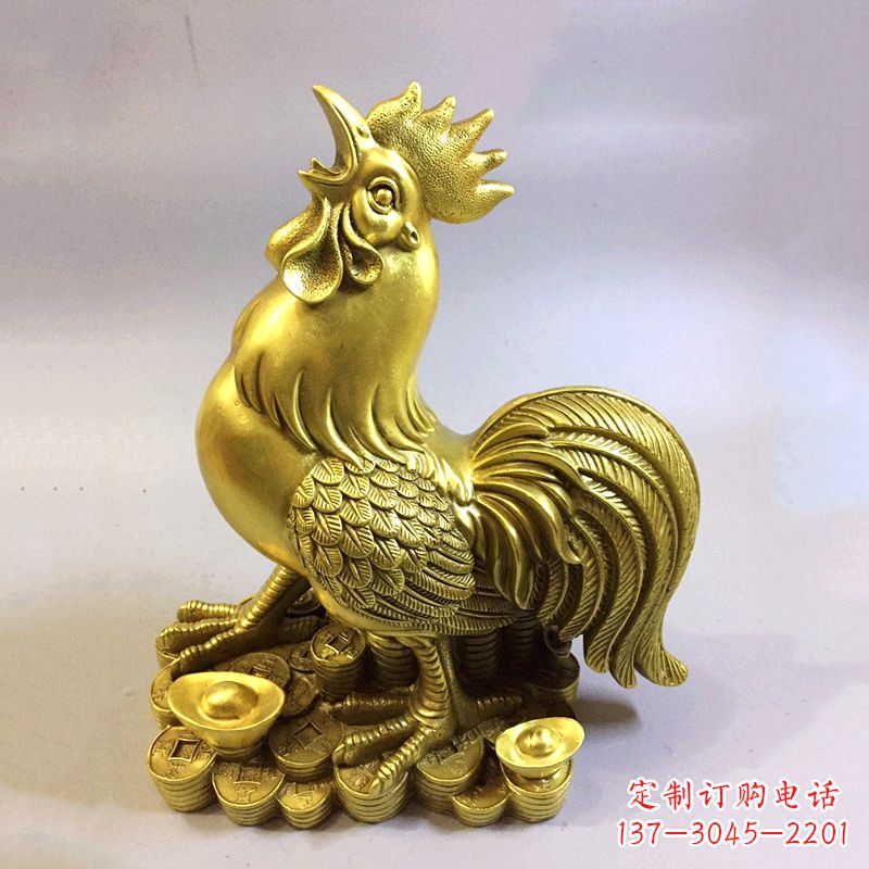 宁波风雅纯铜抓钱鸡雕塑