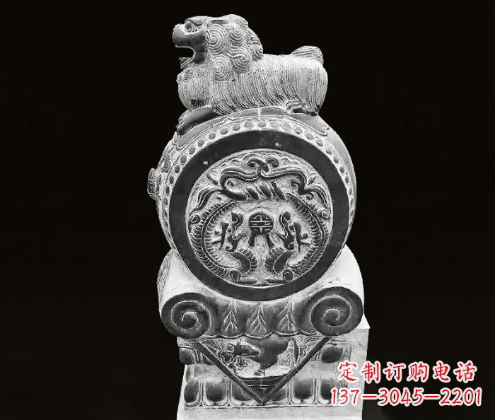 宁波中领雕塑狮子石抱鼓仿古石门墩