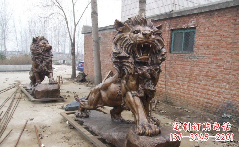 宁波狮子企业动物铜雕