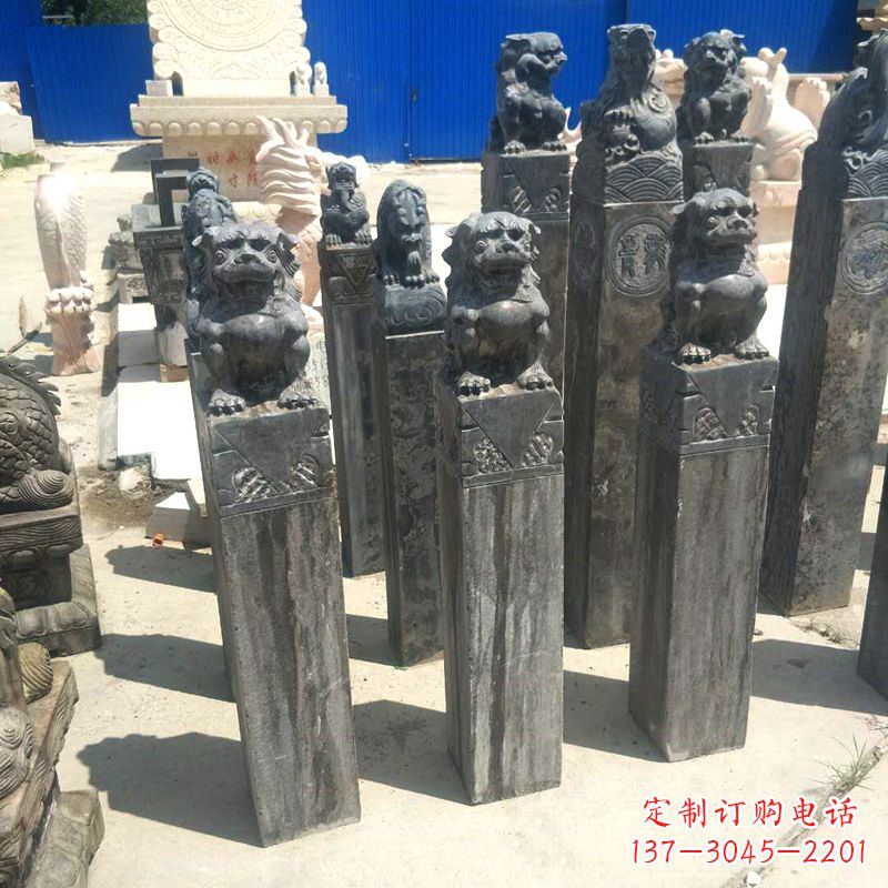 宁波狮子拴马桩雕塑,展现国之雄风