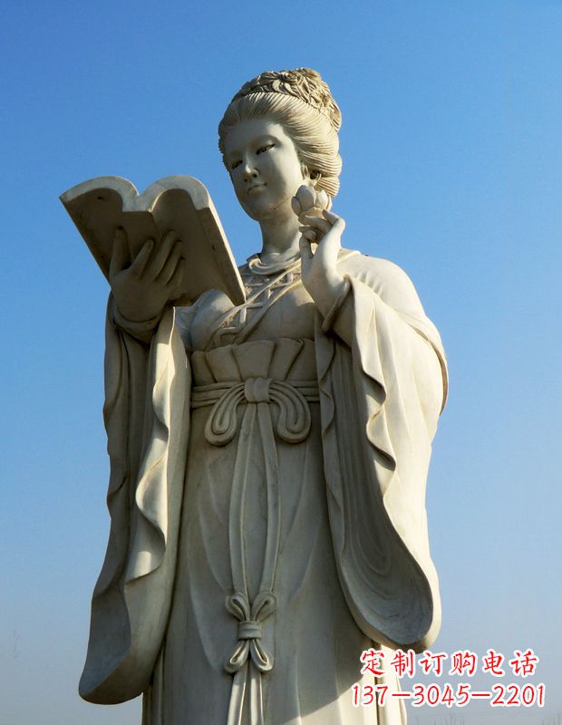 宁波十二花神之十一月山茶花王昭君汉白玉美女雕塑