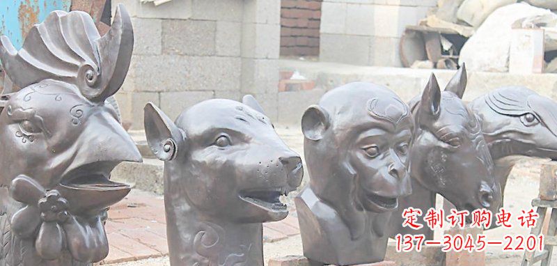 宁波十二生肖铜雕,独特的动物雕塑