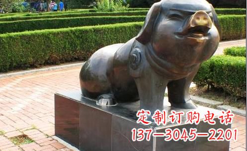宁波古典中国十二生肖猪铜雕塑