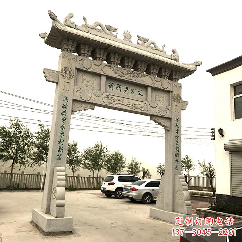 宁波欣赏古老石材牌坊雕塑
